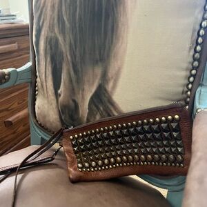 McFadin Two Bar West Brown Leather Wristlet, Wallet. Clutch Carry !  Very Awesom